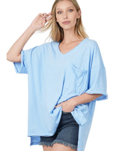 Load image into Gallery viewer, Boyfriend V-Neck Side Slit High/Low Tees
