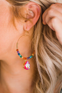 Rainbow Pink Panache Hoops