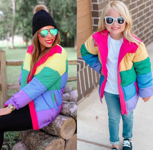 Youth Rainbow Puffer Jacket