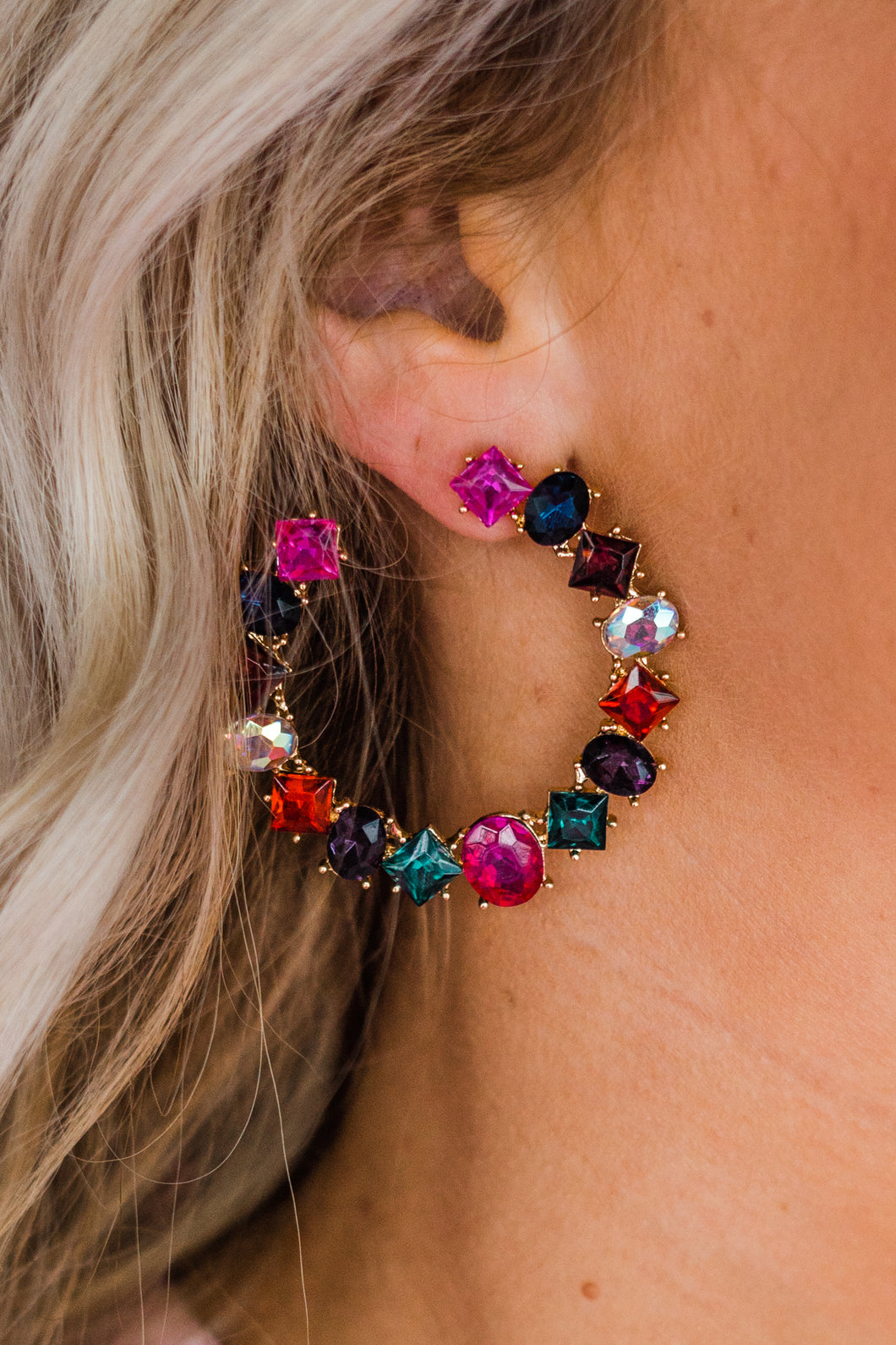 Multi Holiday Jewel Pink Panache Studs