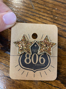 806 gold glitter stars